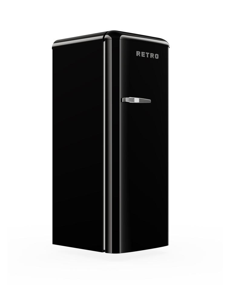 Réfrigérateur Retro - 1 porte - Compartiment congélateur - modèle vertical - 194 + 24 L - Noir - G-Line