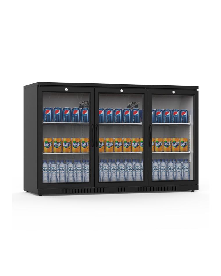 Réfrigérateur - Porte vitrée - 3 portes - 320 L - Noir - 230V - G-Line