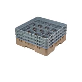 Panier lave-vaisselle - 16 compartiments - Beige - H 22,5 x 50 x 50 CM - Polypropylène - Cambro - DE783