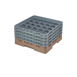 Panier lave-vaisselle - 25 compartiments - Beige - H 26,7 x 50 x 50 CM - Polypropylène - Cambro - DE790