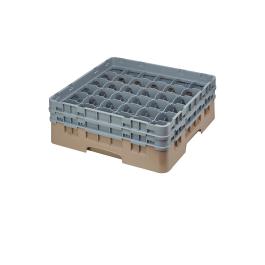 Panier lave-vaisselle - 36 compartiments - Beige - H 14,3 x 50 x 50 CM - Polypropylène - Cambro - DE794