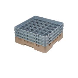 Panier lave-vaisselle - 36 compartiments - Beige - H 22,5 x 50 x 50 CM - Polypropylène - Cambro - DE795