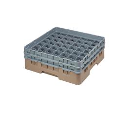 Panier lave-vaisselle - 49 compartiments - Beige - H 14,3 x 50 x 50 CM - Polypropylène - Cambro - DE797