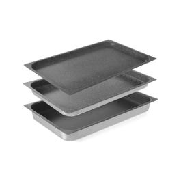 Récipient avec revêtement antiadhésif - Acier inoxydable - 53 x 32,5 x (H) 6,5 cm - Hendi - 805534