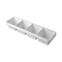 Récipient alimentaire - H 7,5 x 47 x 13 CM - 0,27 KG - Polypropylène - Blanc - 0,7 Litre - - -20°C / +120°C - 023004