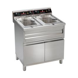 Friteuse - H 85 x 80 x 70 CM - 54.2 KG - 380 - 415 - Zonder - Stekker V - 9000 W - RVS - 12 Liter - Elektrisch - Caterchef - 508224