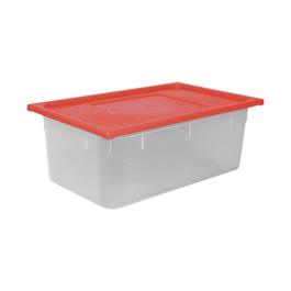 Boîte Alimentaire - 1/1 GN - 26 Litre - H 20 x 53 x 32.5 CM - Polypropylène - Rouge - -40°C / +70°C - Hermétique Verrouillable - Caterchef - 953839