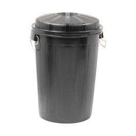 Poubelle - H 73 CM - 3.614 KG - Ø49.5 CM - Noir - 95 litres - Denox - 600052