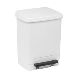 Poubelle à pédale - H 45 x 34 x 33 CM - 1,422 KG - Blanc - 26 litres - Denox - 600076