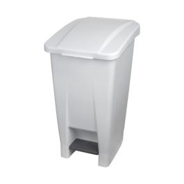 Poubelle à pédale - H 70 x 49 x 38 CM - 3,91 KG - Blanc - 60 litres - Denox - 600077