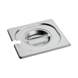 Deksel Gastronorm - 1/6 GN - 17.6 x 16.2 CM - RVS - Met Lepeluitsparing - Caterchef - 953165