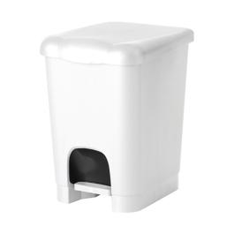 Poubelle à pédale - H 39 x 27 x 32 CM - 1,5 KG - Polypropylène - Blanc - 20 litres - 956150
