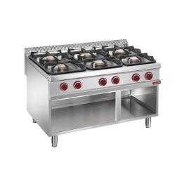 Cuisinière à gaz - 6 feux - Fond ouvert - Diamant - G9/6BA12