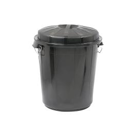 Poubelle - H 58.5 CM - 2.576 KG - Ø49.5 CM - Noir - 70 L - Denox - 600051