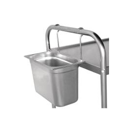 Chariot de service bac gastronorme - 1/3 GN - 7,5 Litre - Argent - 20 CM - Inox - Vogue - S309