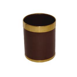 Poubelle - 10,2 Litre - Marron/Or - Ø 22,4 x H 28 CM - Acier - Bolero - Y804