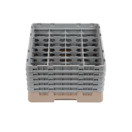 Panier lave-vaisselle - 16 compartiments - Beige - H 30,8 x 50 x 50 CM - Polypropylène - Cambro - DW552