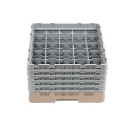 Panier lave-vaisselle - 25 compartiments - Beige - H 30,8 x 50 x 50 CM - Polypropylène - Cambro - DW556