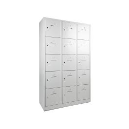 Garderobe Lockerkast - 15 deurs - H 190 x 120 x 45 CM - Grijs - Hangoogslot - WRC