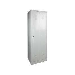 Garderobe Lockerkast - 2 deurs - H 180 x 60 x 50 CM - Grijs - Cilinderslot - WRC