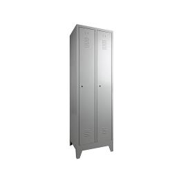 Garderobe Lockerkast - 2 deurs - H 190 x 60 x 50 CM - Grijs - Cilinderslot - WRC