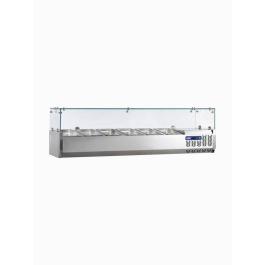 Gekoelde opzetvitrine - Met glas - 120 x 34 x 22.5 CM - 5 x 1/4 GN - Diamond -  SX120/DV