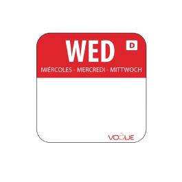 Etiquettes Jour - Dissolvables - Mercredi - 1000 Pièces - 2.54 CM - Vogue - U779