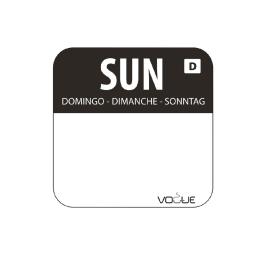 Etiquettes jour - Dissolvable - Dimanche - 1000 pièces - 2.54 CM - Vogue - U783