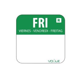 Daglabels - Afneembaar - Vrijdag - 1000 stuks - Groen - H 2.4 x 2.4 CM - Vogue - L935