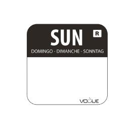Daglabels - Afneembaar - Zondag - 1000 stuks - Zwart - H 2.4 x 2.4 CM - Vogue - L930