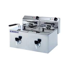 Friteuse double - 8+8 litres + robinet - Euromax - 10370CK