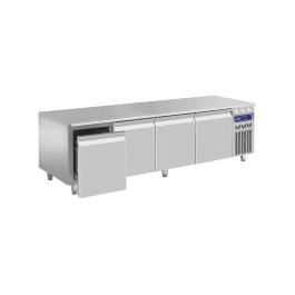 Base réfrigérée - 4 tiroirs - H 65 x 200 x 70 CM - Moteur droit - Diamant - N77/R420G-R2