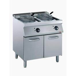 Friteuse - 2 x 15 Liter - Elektrisch - Y-kuip - Aftapkraan - Onderstel - Diamond - E17/F30A8-N