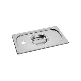 Couvercle Gastronorm - 1/4 GN - 26,5 x 16,2 CM - acier inoxydable - Avec trou - Caterchef - 953147