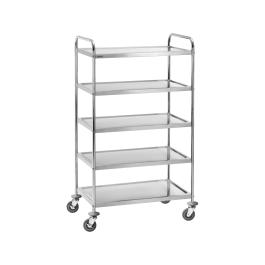 Chariot de service - 5 plateaux - Inox - Démontable - Bartscher - 300065