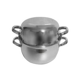 Mosselpan - H 11 CM - 0.7 KG - Ø18 CM - RVS - Verhoogd Model - 180040