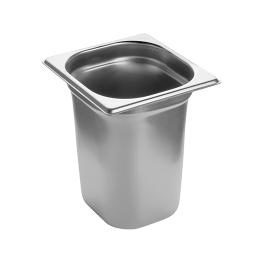 Bac gastronorme - GN 1/6 - 3,1 Litre - H 20 x 17,6 x 16,2 CM - Inox - Caterchef - 953161