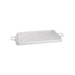 Bac gerbable à couvercle - 73 x 44 CM - 1 KG - Polyéthylène - Blanc - Fermeture à clip - 956114