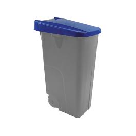 Conteneur à déchets - H 88 x 42 x 57 CM - 4,1 KG - Polypropylène - Bleu - 110 litres - Denox - 600090