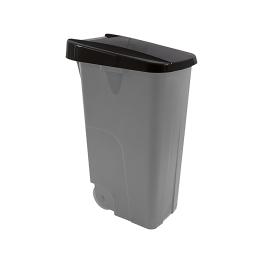 Conteneur à déchets - H 88 x 42 x 57 CM - 4,1 KG - Polypropylène - Noir - 110 litres - Denox - 600094