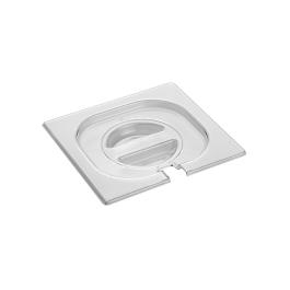 Deksel Gastronorm - 1/6 GN - 17.6 x 16.2 CM - Polycarbonaat - Transparant - -100°C / +100°C - Met Lepeluitsparing - Caterchef - 953065