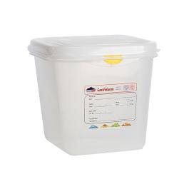Voedseldoos - 1/6 GN - 2.6 Liter - H 15 x 17.6 x 16.2 CM - Polypropyleen - Transparant - -40°C / +100°C - Luchtdicht Afsluitbaar - Denox - 600390
