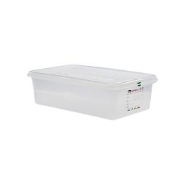 Boîte Alimentaire - 1/1 GN - 21 Litre - H 15 x 53 x 32.5 CM - Polypropylène - Transparent - -40°C / +100°C - Hermétique Verrouillable - Denox - 600540