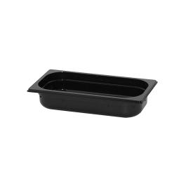 Gastronormbak - 1/3 GN - 2.93 Liter - H 6.5 x 32.5 x 17.6 CM - Polycarbonaat - Zwart - -40°C / +100°C - Caterchef - 853034