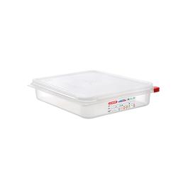 Voedseldoos - 1/2 GN - 4 Liter - H 6.5 x 32.5 x 26.5 CM - Polypropyleen - Transparant - -40°C / +95°C - Luchtdicht Afsluitbaar - Araven - 962324