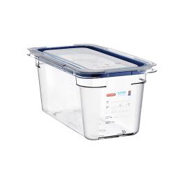 Boîte Alimentaire - 1/3 GN - 4.7 Litre - H 15 x 32.5 x 17.6 CM - Polycarbonate - Transparent - -40°C / +99°C - Avec Bordure Silicone - Araven - 962432