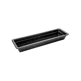 Gastronormbak - 2/4 GN - H 6.5 x 53 x 16.2 CM - Melamine - Zwart - -20°C / +120°C - 060427