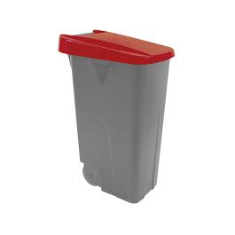 Conteneur à déchets - H 76 x 42 x 57 CM - 3,93 KG - Polypropylène - Rouge - 85 litres - Denox - 600088