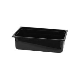 Bac gastronorme - GN 1/1 - 22,5 Litre - H 15 x 53 x 32,5 CM - Polycarbonate - Noir - -40°C / +100°C - Caterchef - 853012