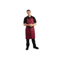 Tablier Halter - Unisexe - Bordeaux - 71,1 x 96,5 CM - Polyester/Coton - Vêtements de Chefs Blancs - A557